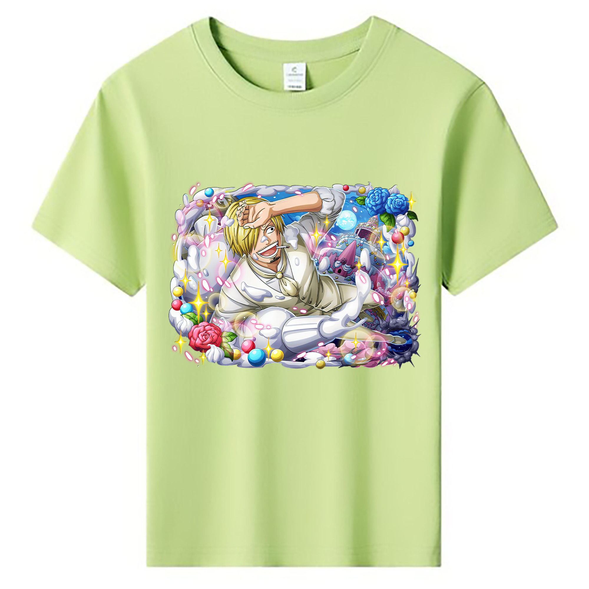 （画像用） ワンピース サンジ ONE PIECE Sanji 綿100％キッズTシャツ（フロントプリント）